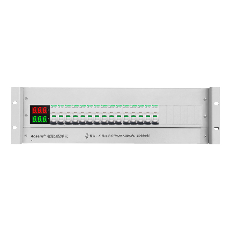 奧盛 機(jī)柜配電單元PDU 3U配電箱施耐德交流1P空開(kāi) 電流電壓表 單路