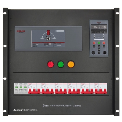 奧盛CB級三相380V ATS雙電源自動轉換配電單元10U機架式 防雷保護