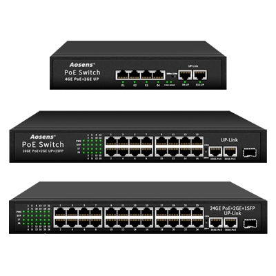 Aosens奧盛POE交換機(jī)百兆4口8口10口16口24口POE供電交換機(jī)24VPOE供電