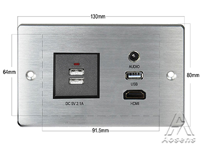 多媒體面板 信息插  USB  HDMI  雙USB充電